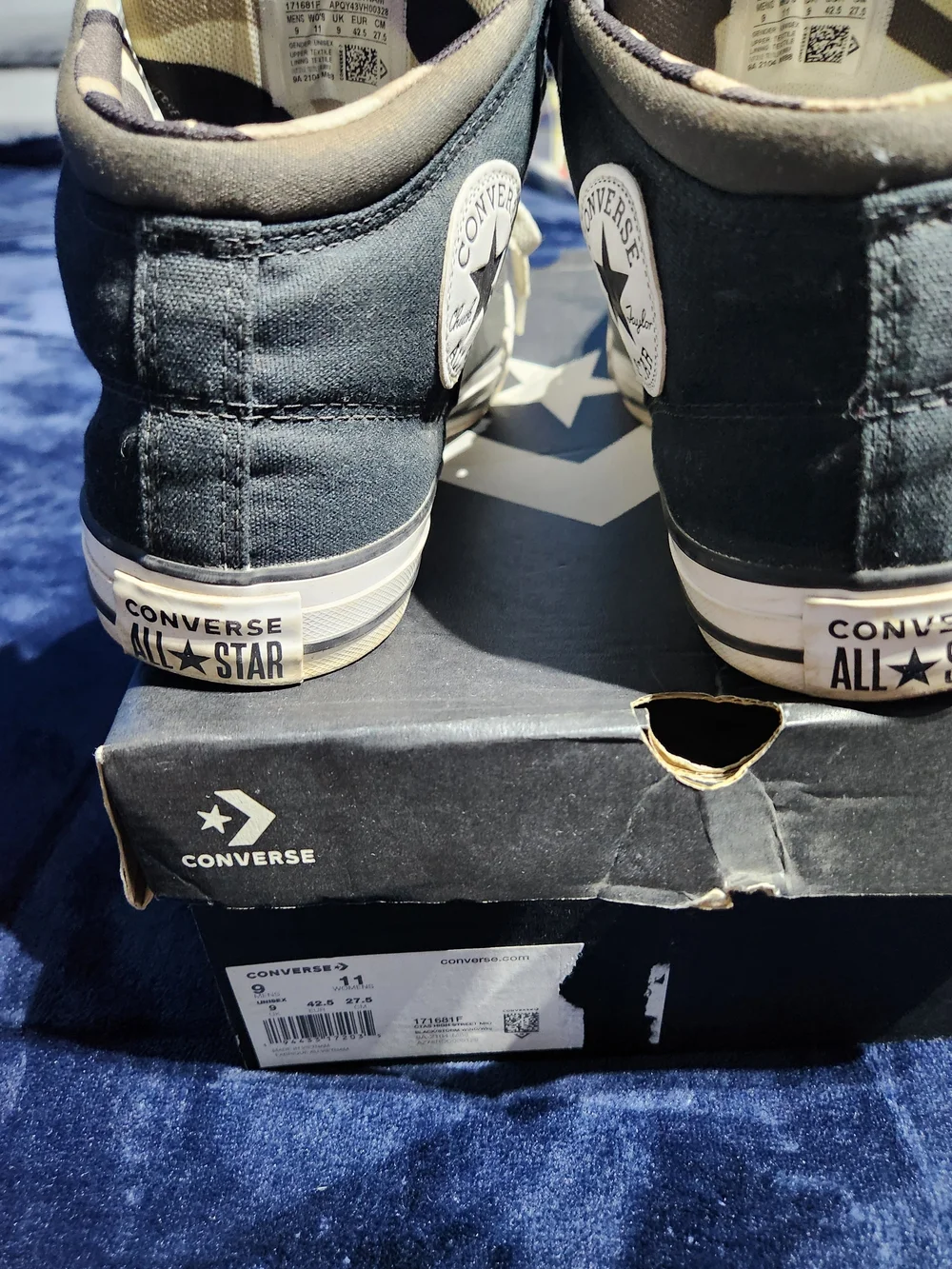 Converse All Star High Top Sneakers in Blue,gray, camo,white - Picture 9 of 9